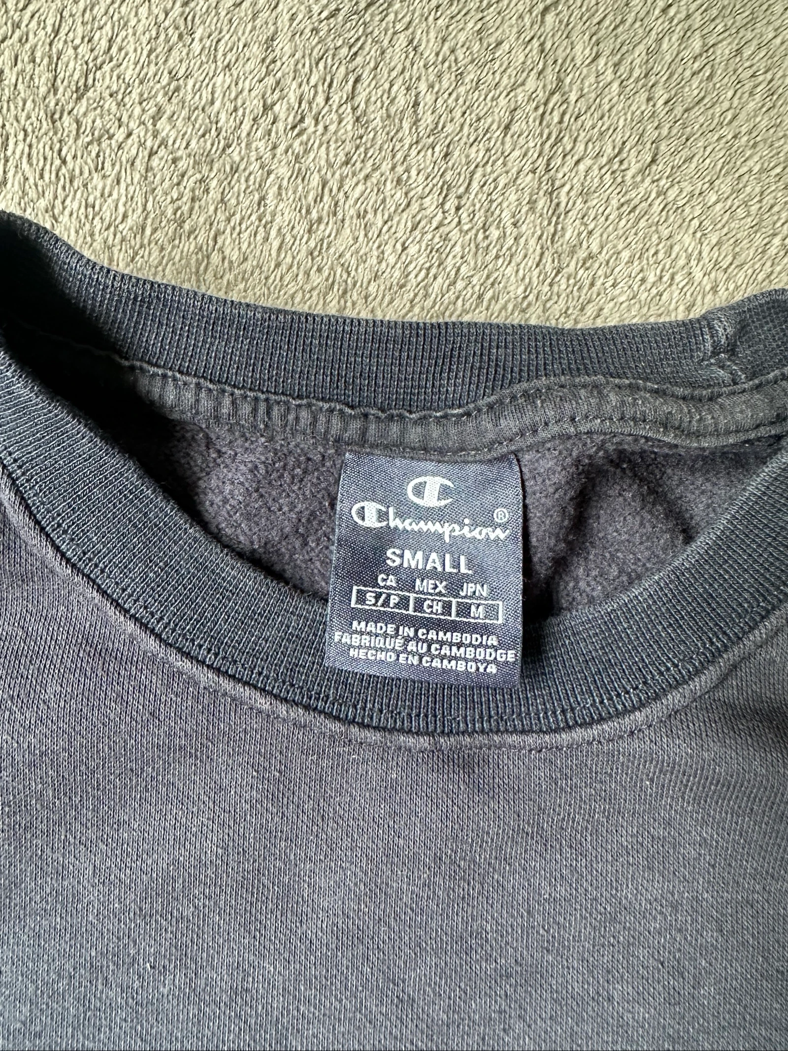 Sudadera Champion Azul Marinho Logo Frontal Tamanho S – photo 2